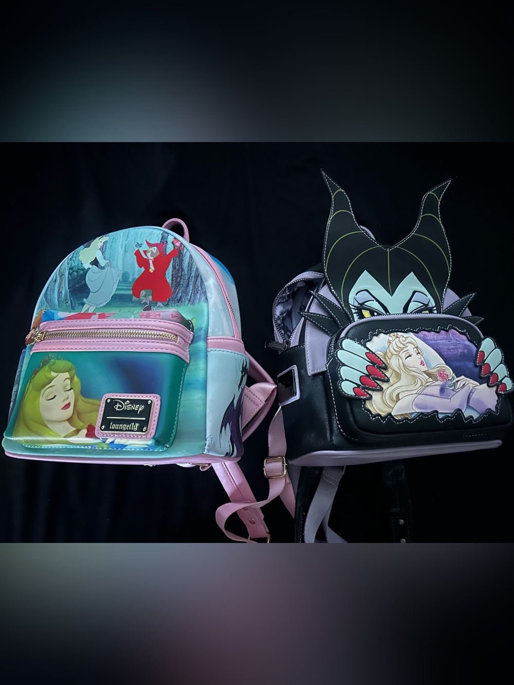 Disney Mini Backpack Duo in Pink, Black and Lavender